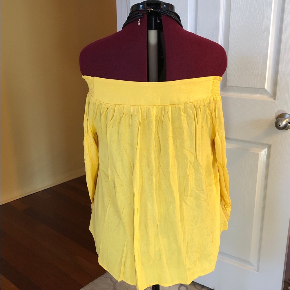 Off Shoulder Top Color Mustards - Picture 4 of 5
